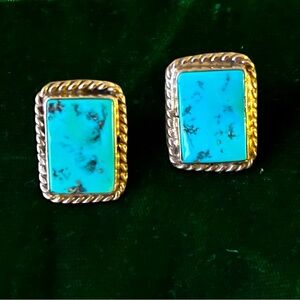 Vintage Turquoise Earrings set in Sterling Silver